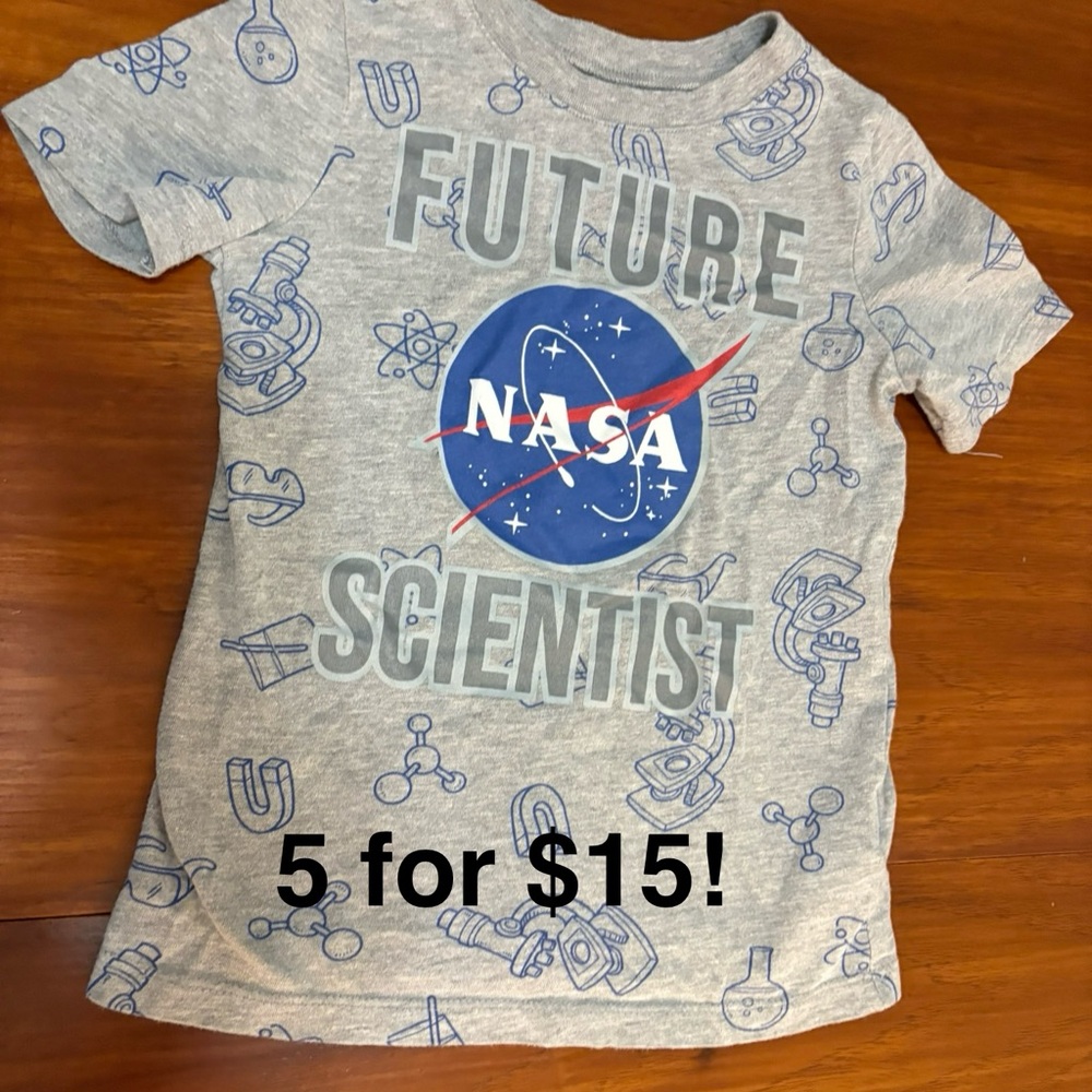 5T Kids Gray T-Shirt - Future Scientist